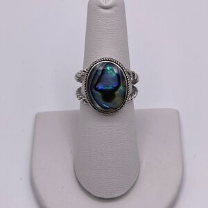 Women's Abalone Shell Ring 925 Sterling Silver Band - Size 7